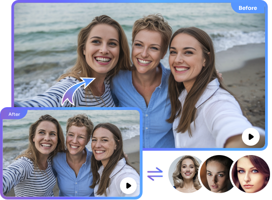 免費線上影片 AI 多重換臉